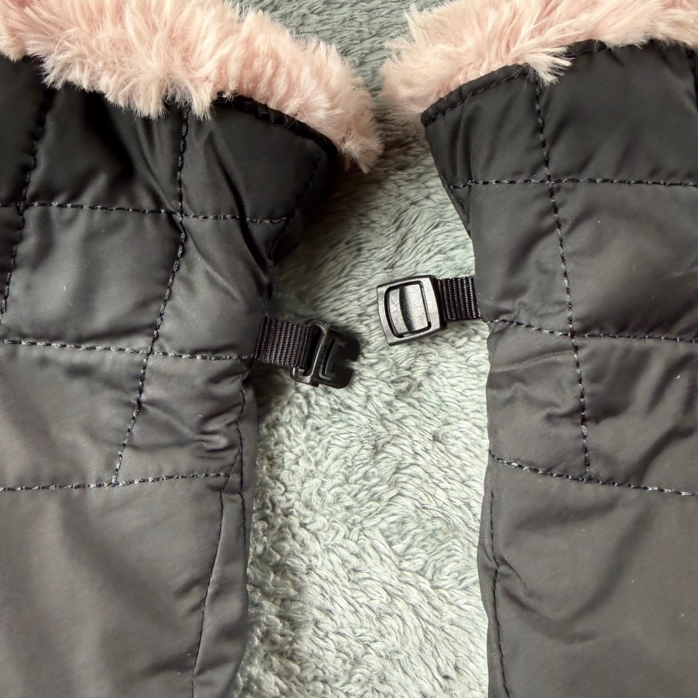 The North Face Womens Black Pink Quilted Faux Fur Lined Thermal Gloves Size M - Picture 4 of 10